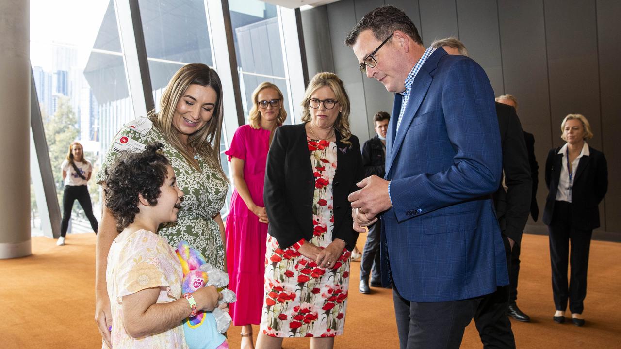 Premier Daniel Andrews was also seen barefaced at the event. Picture: Aaron Francis / Herald Sun