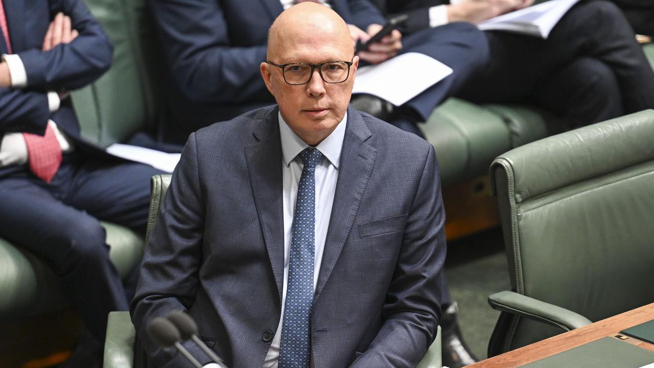 Opposition Leader Peter Dutton took aim at the Prime Minister over the Direction 99 stoush during Question Time. Picture: NewsWire / Martin Ollman