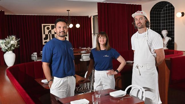 The new Aces at Chinatown with Nathan Nababan, Kerryn Davies and Culinary Director Tom Tilbury. Picture: Keryn Stevens