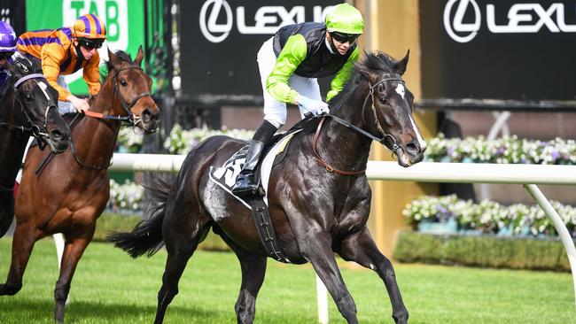 Persan wins the The Bart Cummings to book a Melbourne Cup spot. Picture: Racing Photos via Getty Images