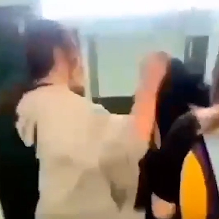 A wild student fight in a bathroom at Bundaberg North High School.