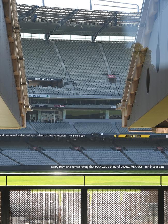 The players will be greeted by empty stands on Thursday night. Picture: Getty Images