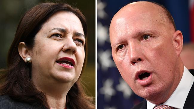 Queensland Premier Annastacia Palaszczuk and Home Affairs Minister Peter Dutton.