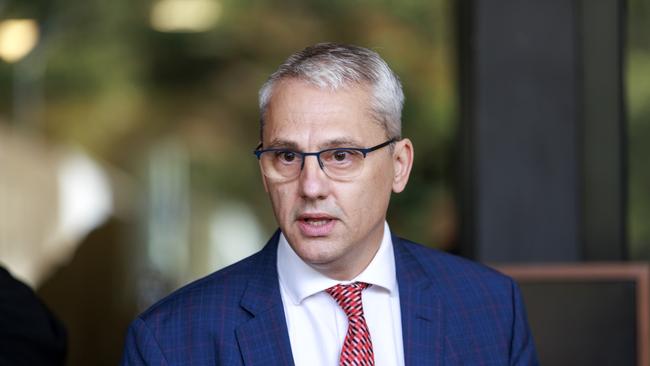 MELBOURNE, AUSTRALIA - NewsWire Photos FEBRUARY 22, 2023. VictoriaÃ&#149;s Assistant Treasurer Danny Pearson speaks at a door stop at Victorian Parliament. Picture: NCA NewsWire / David Geraghty