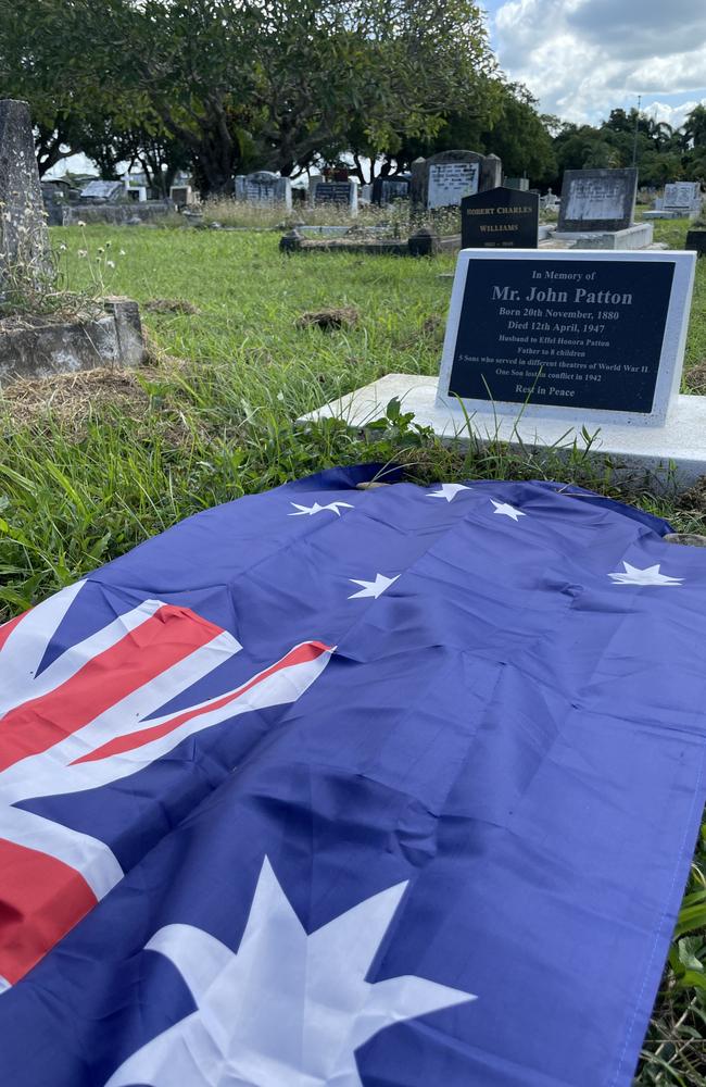 Mackay RSL helped organise a tombstone for John Patton, whose sons served in World War II across the world. Photo: Zoe Devenport