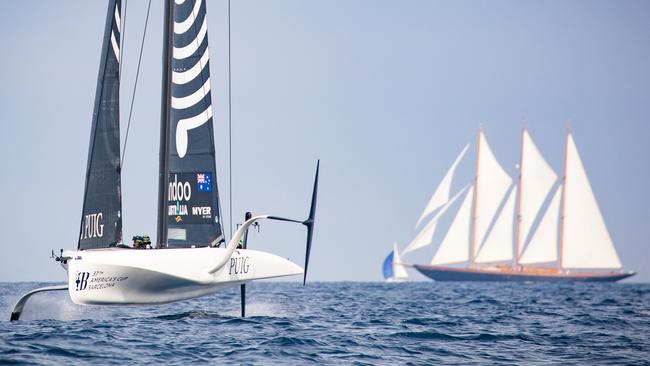 The Australian crew at the America's Cup. Picture: Supplid: Nic Douiglass @sailorgirlhq