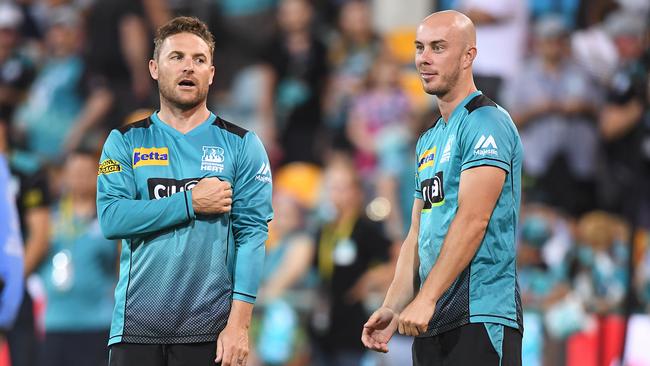 Brisbane Heat “Bash Brothers” Brendan McCullum and Chris Lynn.