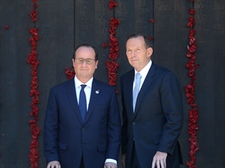The French President has paid tribute to the Australian soldiers who died in France in WWI.