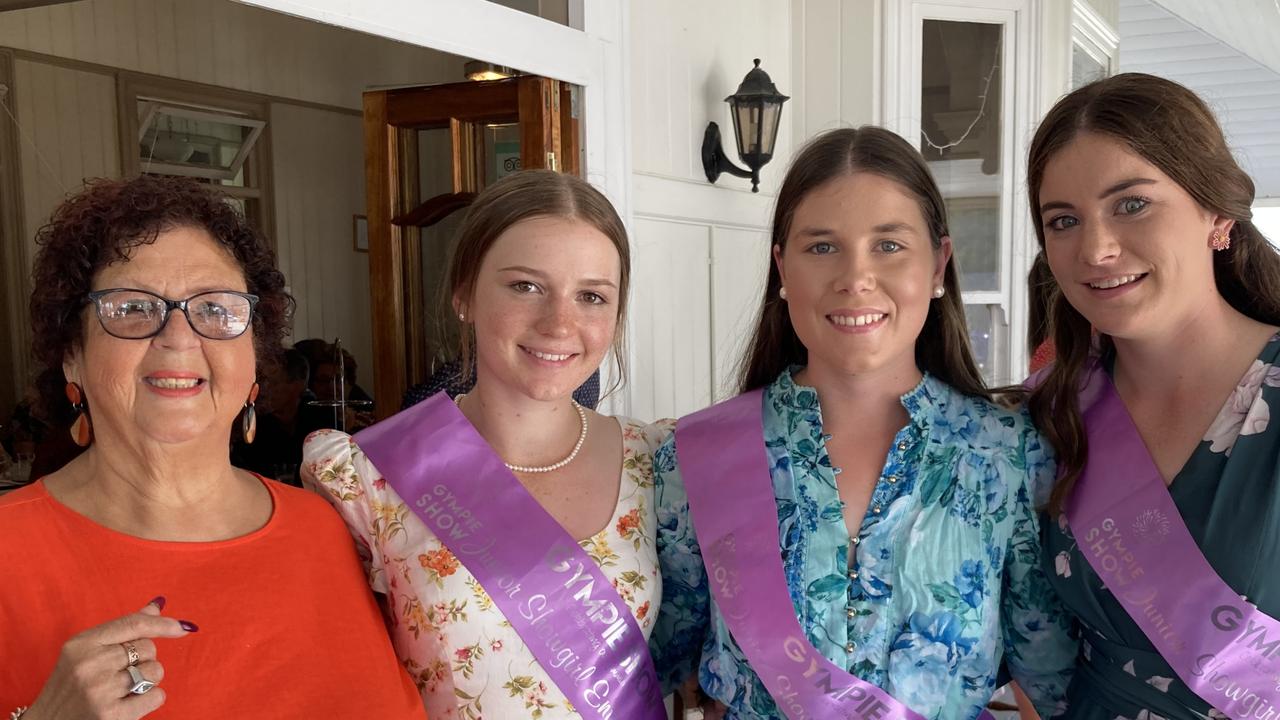 Gympie high tea for International Women's Day – Francoise Gregory, Larney Steggle, Amy Wheeler, and Jorja McIntyre.