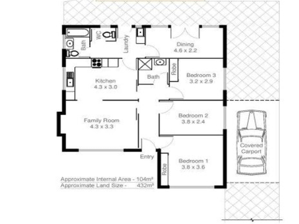 Floor plan of the Birnie's house shows the front room, where their surviving victim is believed to have broken the window to escape onto the driveway.