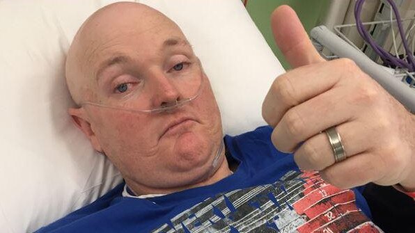 Jarrod Lyon in hospital. Picture courtesy Golf Australia