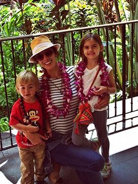 Hands-on mum ... Alessandra Ambrosio with children Noah and Anja. Picture: Instagram