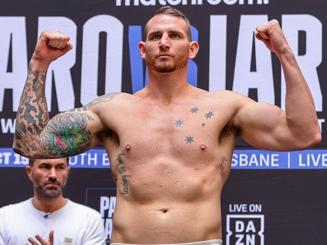 Demsey McKean is seen during the weigh in ahead of the fight between Demsey McKean and Patrick Korte, at Treasury Casino in 2022. (Photo by Russell Freeman/Getty Images)