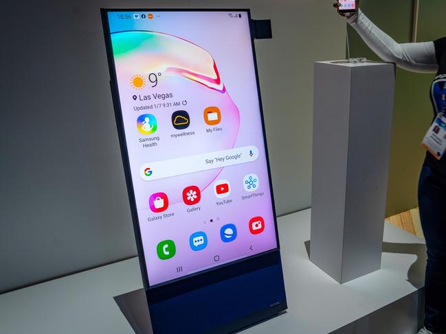 Samsung’s rotating Sero television will come to Australia in the first half of 2020. Picture: Jennifer Dudley-Nicholson