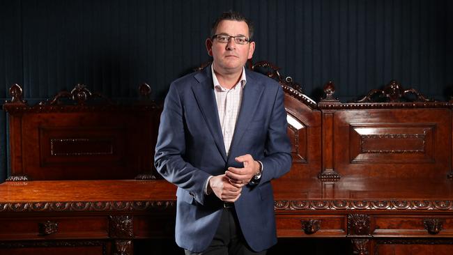 Premier Daniel Andrews in his office in Melbourne. Picture: Alex Coppel