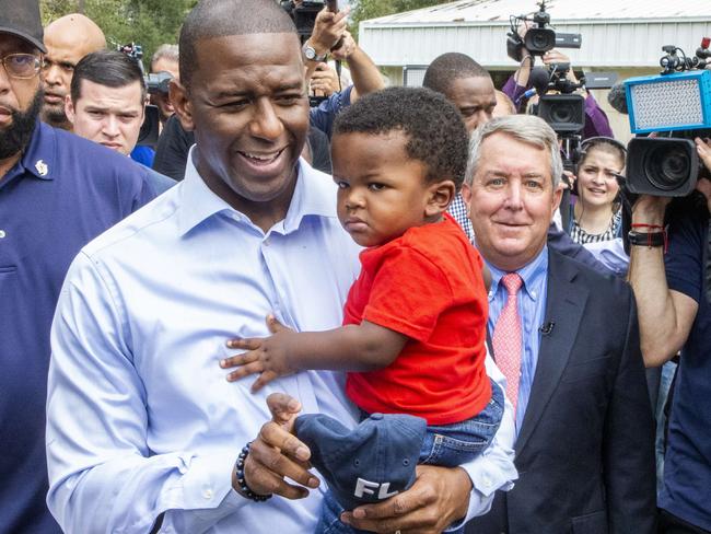 Tallahassee mayor and Florida Democratic gubernatorial candidate Andrew Gillum is in a close race against Republican candidate Ron DeSantis. Picture: Getty Images/AFP