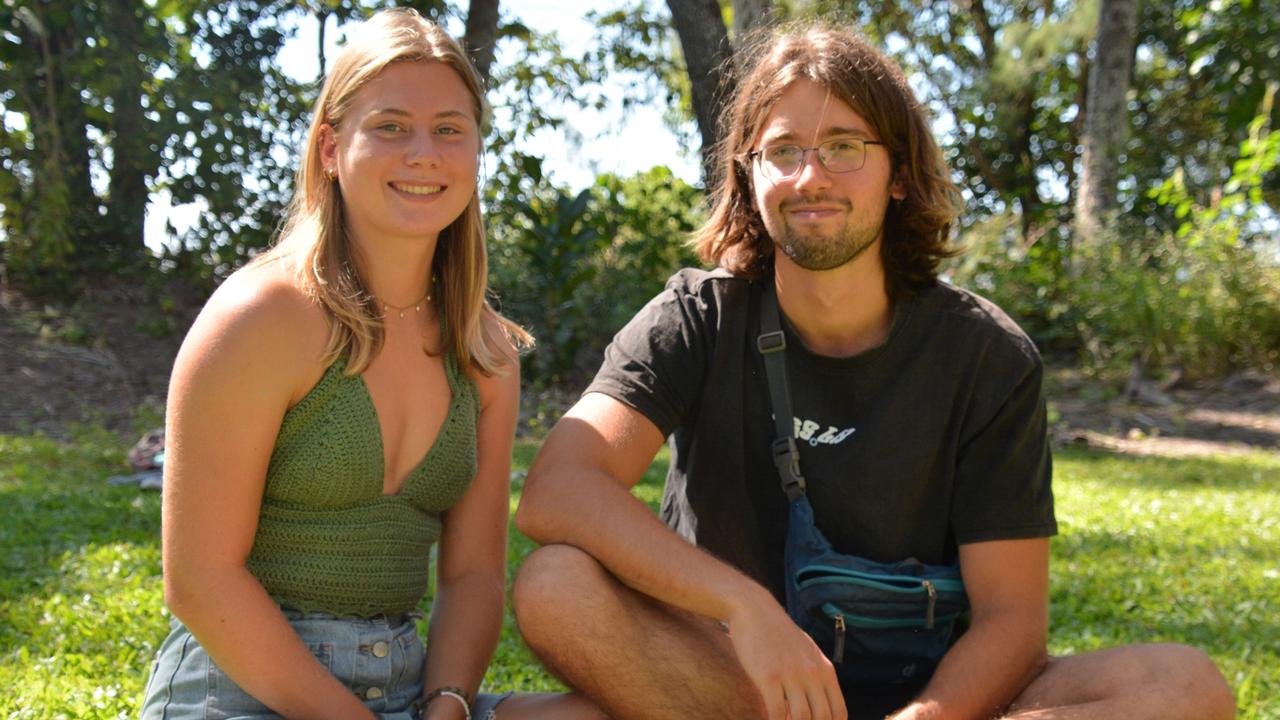 German visitors Janne and Erik Aumund at the 2024 Festival of the Knob at Yorkeys Knob on Saturday. Picture: Bronwyn Farr