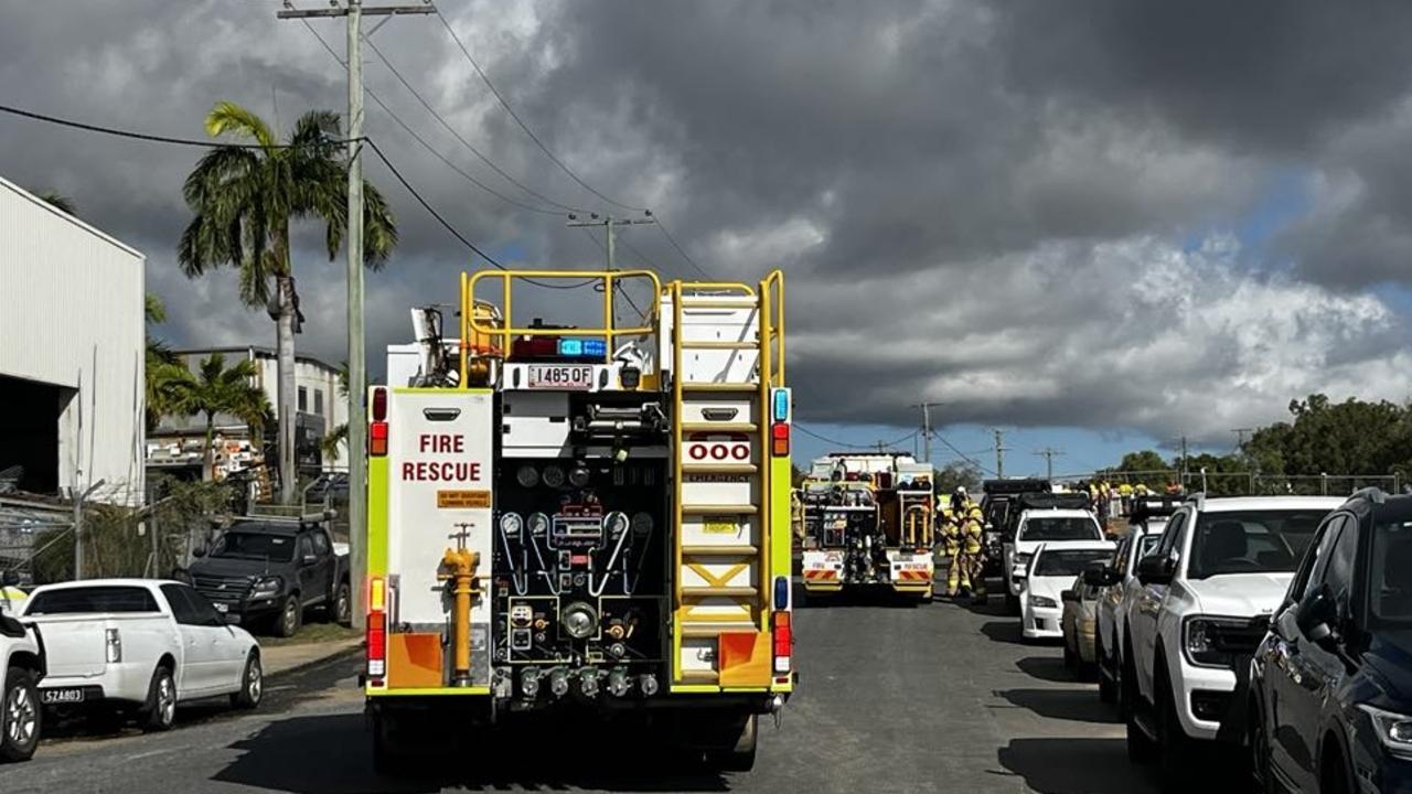 ‘There’s oil in there’: Fire crews battle business blaze