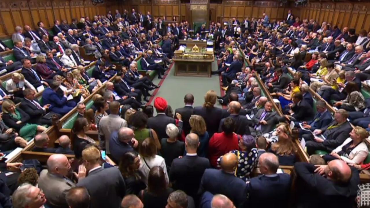 The Commons was packed for the votes. Picture: AFP