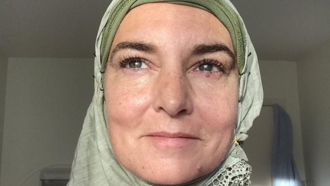 Irish singer Sinead O'Connor has been posting selfies of herself wearing hijabs on Twitter in recent days. Picture: Twitter