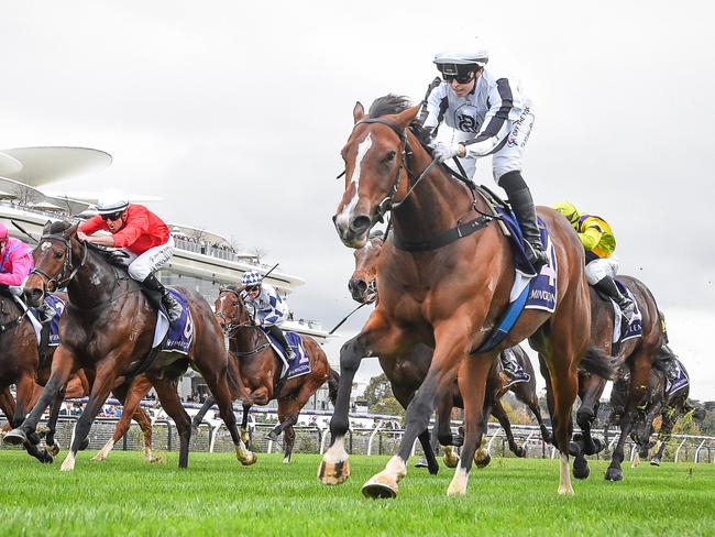 Fancify (NZ) ridden by Tatum Bull wins the RDA Horsham Jan Croser Plate at Flemington Racecourse on June 08, 2024 in Flemington, Australia. (Photo by Reg Ryan/Racing Photos via Getty Images)