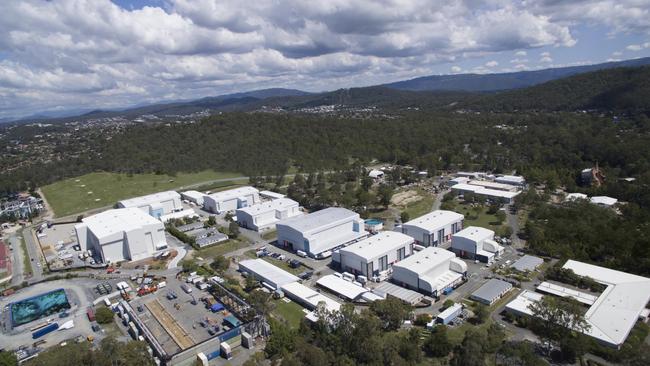 AN aerial view of Village Roadshow Studios with Sound Stage 9 on the left. Picture: Supplied