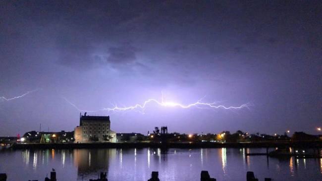 Lightning over New Port. Picture: Michael Barlow