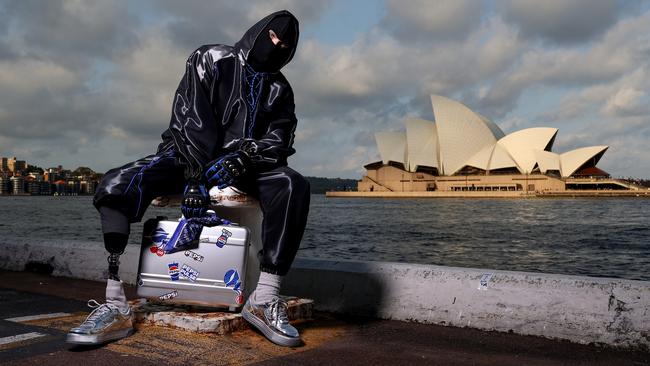 A model poses in a designs by Jackson Cowden ahead of the Pepsi 'Pulse Collection' Fashion Showcase in Sydney. Picture: Brendon Thorne/Getty Images