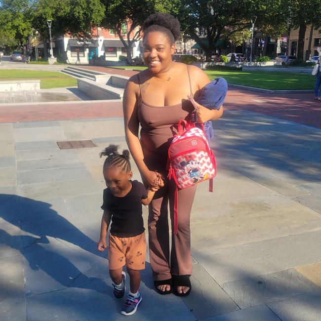 Jasmine Johnson, with her daughter, said Kamala Harris ‘understands a woman’s point of view’.