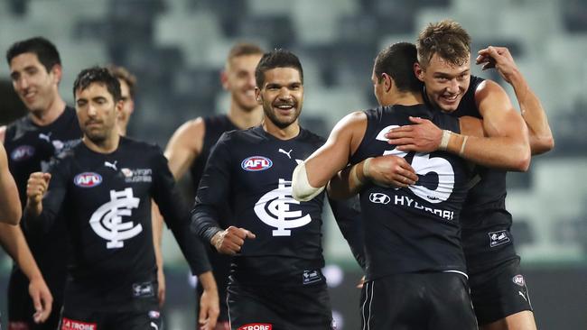 Carlton after their Round 3 win over Geelong. Picture: AAP Image/Dylan Burns