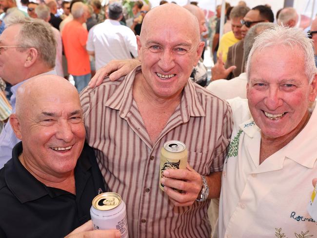 Jeff Allenborf, Tony Brayshaw and David Raby at the BMD Northcliffe SLSC SportsmanÃs Luncheon 2025 for Gold Coast at Large. Picture, Portia Large.