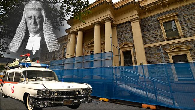 The builders renovating Adelaide's Supreme Court building called in Ghostbusters - well, technically a medium - who says Courtroom 11 is haunted by the spirit of former Chief Justice Sir George Murray.