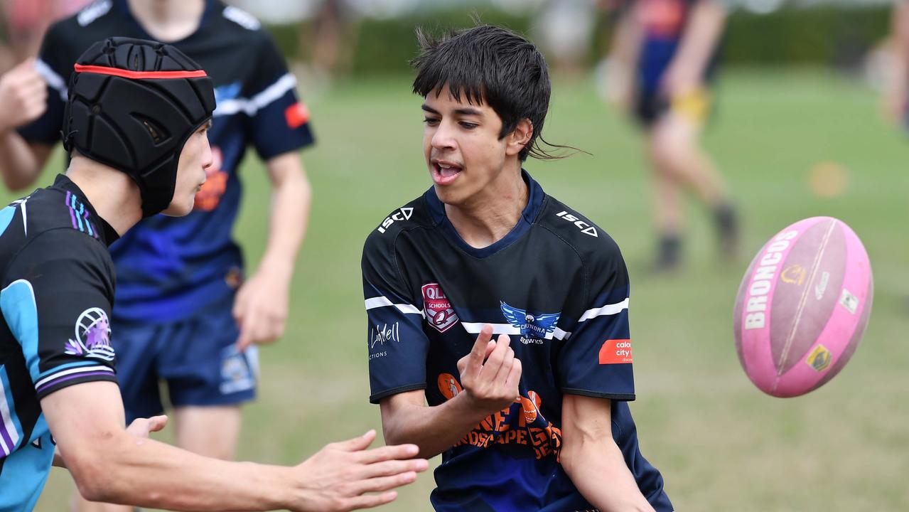 RUGBY LEAGUE: Justin Hodges and Chris Flannery 9s Gala Day. Caloundra State High V Meridan State College. year 10. Caloundra's Ben Hunter. Picture: Patrick Woods.