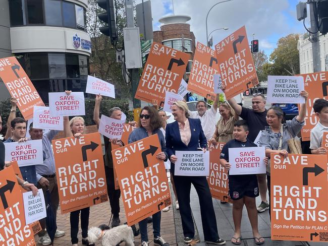 Protestors on Thursday against the cycleway. for Wentworth courier