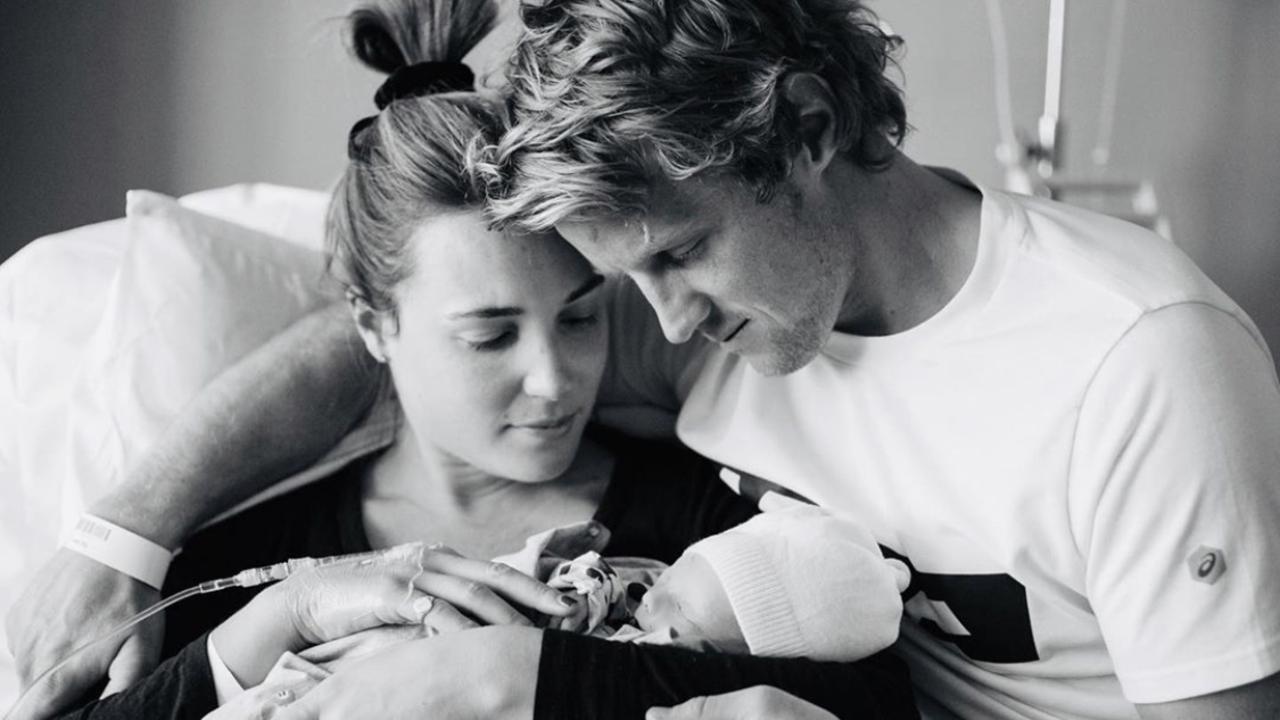 Rory and Belinda Sloane with baby Leo