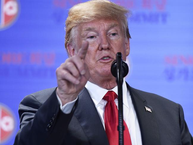 The US President speaks at a press conference following the historic US-North Korea summit in Singapore.