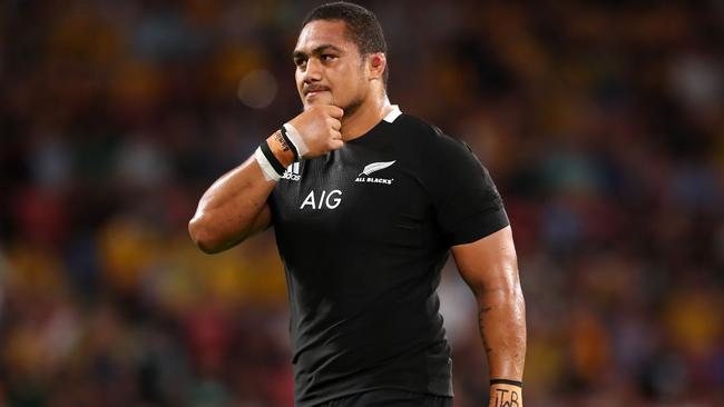 All Blacks prop Ofa Tuungafasi reacts after being sent off against the Wallabies in Brisbane Picture: Getty Images