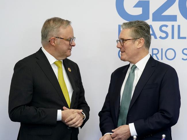 UK Prime Minister Sir Keir Starmer during a bilateral meeting with Prime Minister of Australia Anthony Albanese. Picture: Getty Images