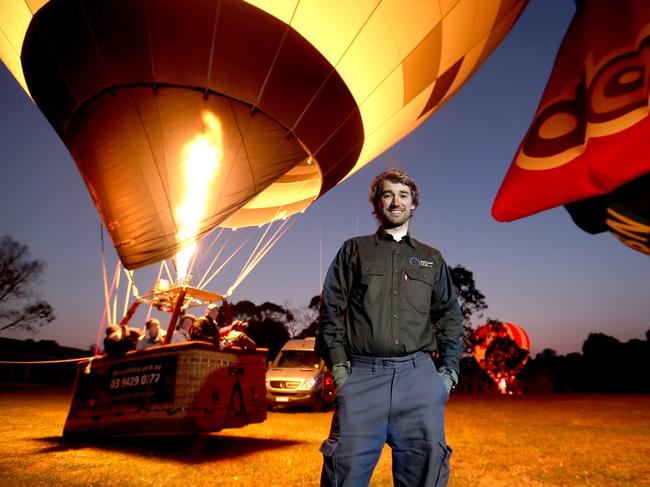 01/05/2018- FEDBUDGET2018 -  Picture This Ballooning general manager Ben Phillips at the launch of their balloon at Westerfolds Park in Melbourne.Picture David Geraghty / The Australian.