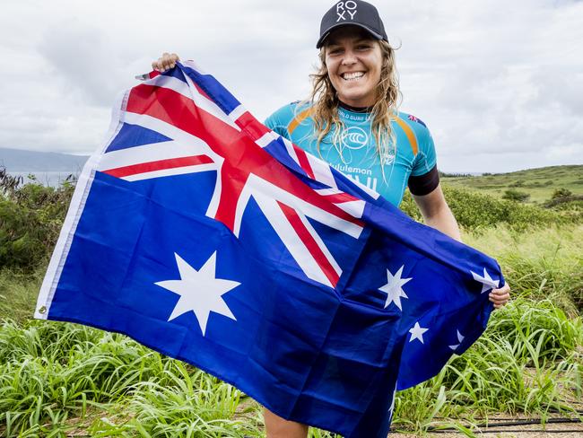 Stephanie Gilmore of Australia secured preliminary qualification to represent Australia at the 2020 Olympics during the 2019 lululemon Maui Pro 2019. Picture: Kelly Cestari/WSL via Getty Images