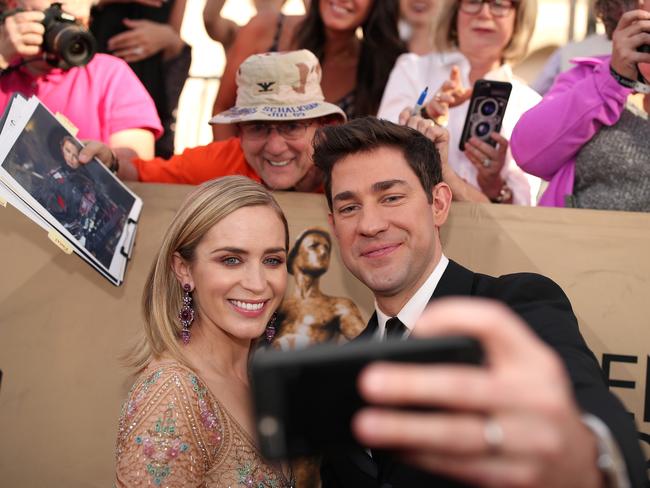 Emily Blunt and John Krasinski attend The 23rd Annual Screen Actors Guild Awards at The Shrine Auditorium on January 29, 2017 in Los Angeles, California. Picture: Getty