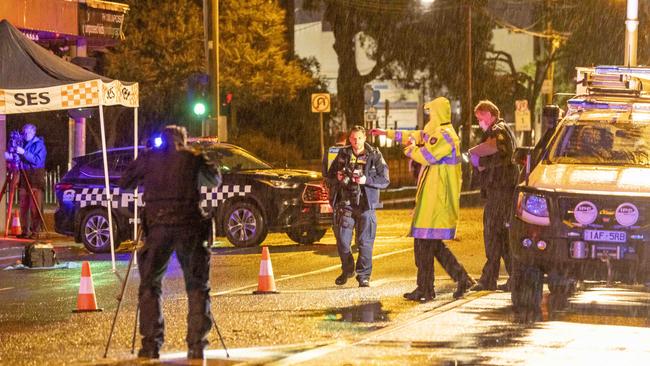 The scene on Neerim Rd Glen Huntly where a group of thugs who pulled a 14-year-old boy into a car on Monday.