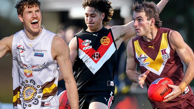 Lachlan Wynd (Rowville), Tyreece Leiu (South Belgrave) and Mitch Mellis (Boronia) are among the Eastern league’s most exciting young guns. Pictures: Field of View Photography and Josh Chadwick