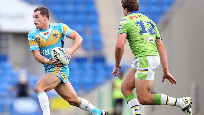 Gold Coast Titans vs. Canberra Raiders at cbus Stadium. Photo of Daniel Mortimer. Pic by Richard Gosling