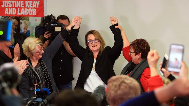 28/07/18 Labor's Justine Keay arrives at the Ulverstone surf club after announcing her win in the Braddon by-election. Picture: Aaron Francis