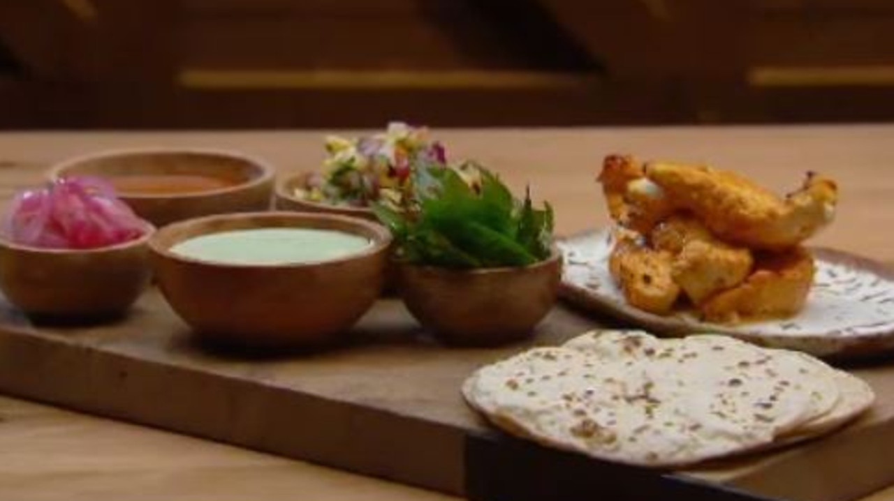 Tessa's Indian tacos were a "flavour bomb" according to Jock Zonfrillo. Picture: Channel 10.