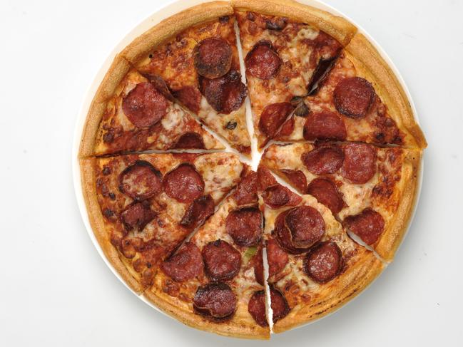 The Sunday Times are looking into the correct portion sizes for the top 5 meals at takeaway outlets. pictured is Dominos pepparoni pizza-full serve
