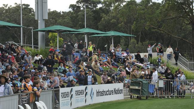 Fans enjoy the atmosphere at the NRL match between Cronulla Sharks and Gold Coast Titans at C.ex Stadium. Photo: Tim Jarrett