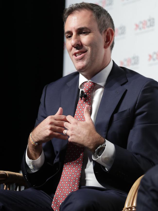 Treasurer Jim Chalmers gave an overview of the government's fiscal strategy and economic road map at the CEDA event. Picture: NCA NewsWire / Christian Gilles