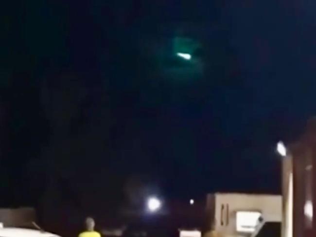 The meteor seen over Sydney on Thursday monring. Picture: Channel 7